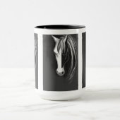 Abstraktes Schwarz-Weiß-Pferd Tasse (Zentrum)