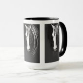 Abstraktes Schwarz-Weiß-Pferd Tasse (VorderseiteRechts)