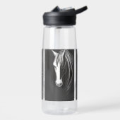 Abstraktes Schwarz-Weiß-Pferd Trinkflasche (Links)