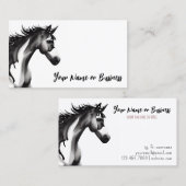 Abstraktes Schwarz-Weiß-Pferd Visitenkarte (Vorne/Hinten)