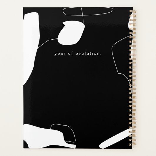 Abstraktes Schwarz-Weiß-Planendesign Planer (Rückseite)