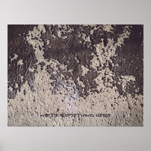 Abstraktes Schwarz-Weiß-Poster (geknackte Wand) Poster (Vorne)