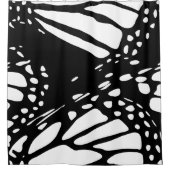 Abstraktes Schwarz-Weiß-Schmetterling-Insektenflüg Duschvorhang (Vorderseite)