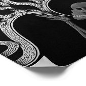 Abstraktes Schwarz-Weiß-Skelett Zeichnend Poster (Ecke)