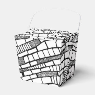 Abstraktes Schwarz-Weiß-Stift-Design Gefallen Box Geschenkschachtel