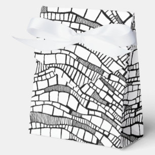 Abstraktes Schwarz-Weiß-Stift-Design Gefallen Box Geschenkschachtel