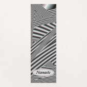 Abstraktes Schwarz-Weiß-Streifen optional Yogamatte (Vorderseite)
