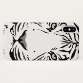 Abstraktes Schwarz-Weiß-Tiger-Gesicht Case-Mate iPhone Hülle (Rückseite (Horizontal))