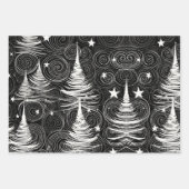 Abstraktes Schwarz-Weiß-Urlaubsmagnet Geschenkpapier Set (Vorderseite 3)