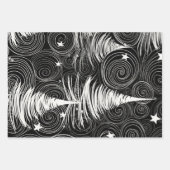 Abstraktes Schwarz-Weiß-Urlaubsmagnet Geschenkpapier Set (Vorderseite 2)