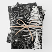 Abstraktes Schwarz-Weiß-Urlaubsmagnet Geschenkpapier Set (Beispiel)