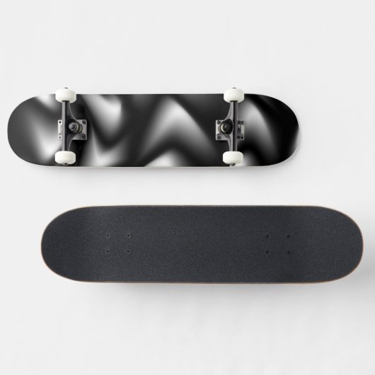 Abstraktes Schwarz-Weiß-Wetter Skateboard (Horizontal)