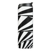 Abstraktes Schwarz/Weiß wirbeln Treppe Kunst, Dich Thermosbecher (Nach links gedreht)