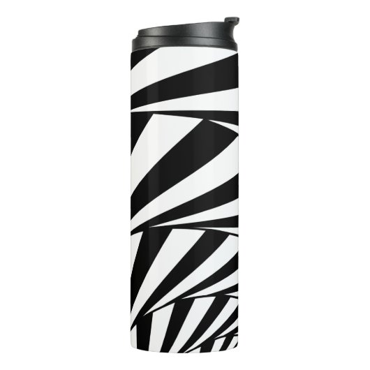 Abstraktes Schwarz/Weiß wirbeln Treppe Kunst, Dich Thermosbecher (Nach links gedreht)