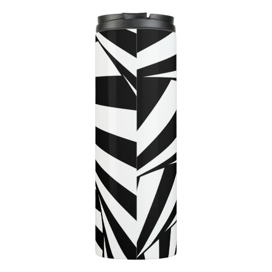 Abstraktes Schwarz/Weiß wirbeln Treppe Kunst, Dich Thermosbecher (Rückseite)