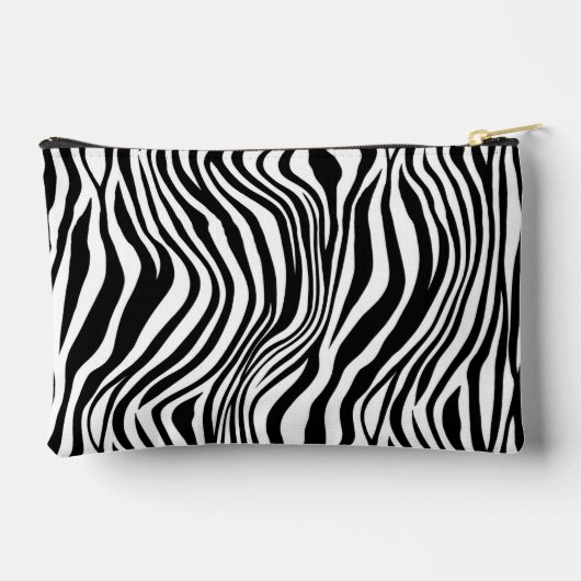 Abstraktes Schwarz-Weiß-Zebra-Druckmuster Zubehörtasche (Rückseite)