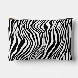 Abstraktes Schwarz-Weiß-Zebra-Druckmuster Zubehörtasche