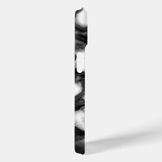 Abstraktes Schwarz-weißes Agating Geode Monogramm  Case-Mate iPhone Hülle (Rückseite / Rechts)
