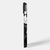 Abstraktes Schwarz-weißes Agating Geode Monogramm Case-Mate iPhone Hülle (Rückseite / Links)