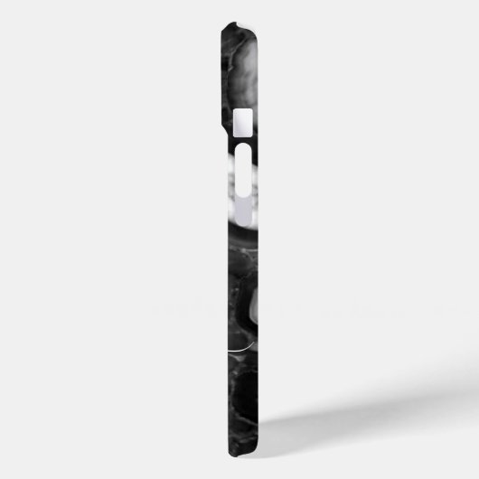Abstraktes Schwarz-weißes Agating Geode Monogramm Case-Mate iPhone Hülle (Rückseite / Links)