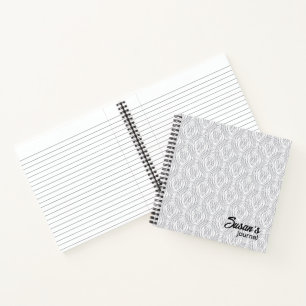Abstraktes Schwarz-weißes Circles-Journal Notizblock