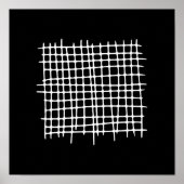 Abstraktes Schwarz-weißes geometrisches modernes G Poster (Vorne)