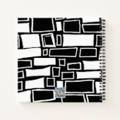 Abstraktes Schwarz-weißes Mosaikbuch Notizblock (Rückseite)