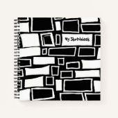 Abstraktes Schwarz-weißes Mosaikbuch Notizblock (Vorderseite)