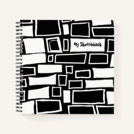 Abstraktes Schwarz-weißes Mosaikbuch Notizblock