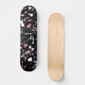 Abstraktes Schwarz-weißes Musterskateboard Skateboard (Vorderseite)