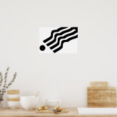 Abstraktes Schwarz-weißes Poster (Küche)