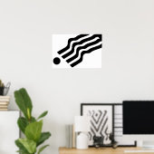 Abstraktes Schwarz-weißes Poster (Heimbüro)