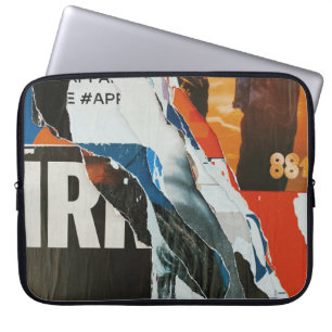 Abstraktes Schwarz-weißes und orangefarbenes Bild Laptopschutzhülle