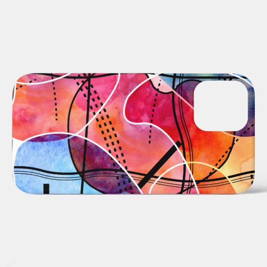 Abstraktes Schwarz-weißes Wasserfarbmuster Case-Mate iPhone Hülle (Rückseite (Horizontal))