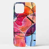 Abstraktes Schwarz-weißes Wasserfarbmuster Case-Mate iPhone Hülle (Rückseite)