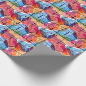 Abstraktes Schwarz-weißes Wasserfarbmuster Geschenkpapier (Ecke)