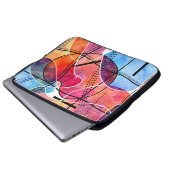 Abstraktes Schwarz-weißes Wasserfarbmuster Laptopschutzhülle (Vorne Knopf)