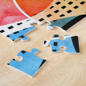 Abstraktes Schwarz-weißes Wasserfarbmuster Puzzle (Seite)