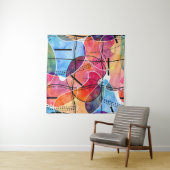 Abstraktes Schwarz-weißes Wasserfarbmuster Wandteppich (Beispiel (Horizontal))