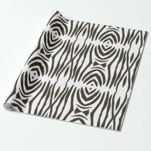 Abstraktes Schwarz-weißes Zebrastreifen-Umschlagpa Geschenkpapier