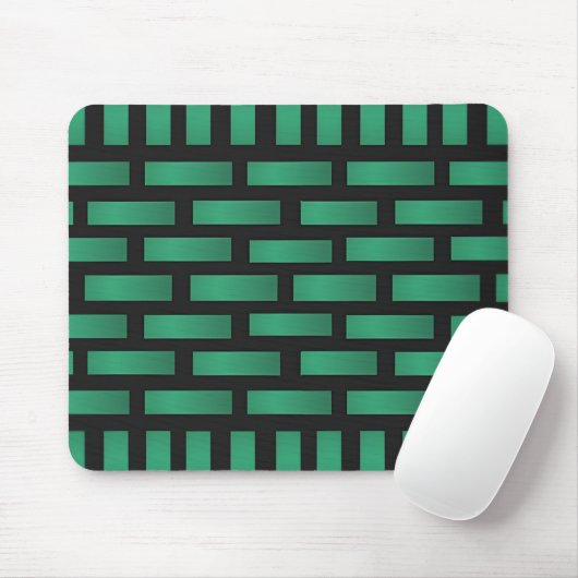 Abstraktes Schwarz-Ziegelmuster mit Rechtecken Mousepad (Mit Mouse)