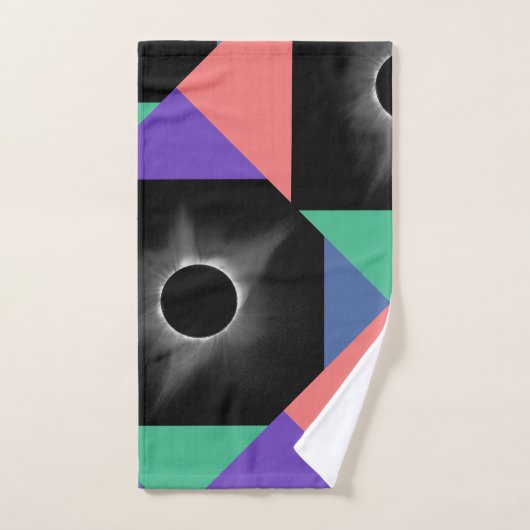 Abstraktes Schwarzes Eclipse Quadrat Multicolor Dr Handtuch (Handtuch)