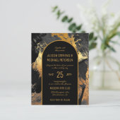 Abstraktes Schwarzes FOTO Einladung (Stehend Vorderseite)