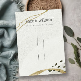 Abstraktes Schwarzes Gold-Haar-Button-Band-Display Visitenkarte