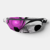 Abstraktes Schwarzes Grau mit Magenta Fraktal Kuns Bauchtasche (Ablage )