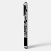 Abstraktes Schwarzes Grau mit Magenta Fraktal Kuns Case-Mate iPhone Hülle (Rückseite / Links)