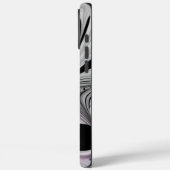 Abstraktes Schwarzes Grau mit Magenta Fraktal Kuns Case-Mate iPhone Hülle (Rückseite / Links)