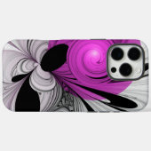 Abstraktes Schwarzes Grau mit Magenta Fraktal Kuns Case-Mate iPhone Hülle (Rückseite (Horizontal))