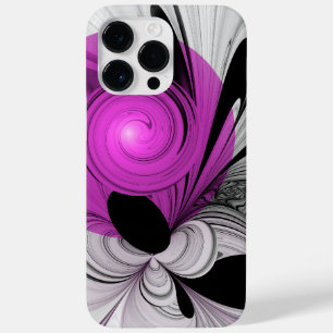Abstraktes Schwarzes Grau mit Magenta Fraktal Kuns Case-Mate iPhone 14 Pro Max Hülle