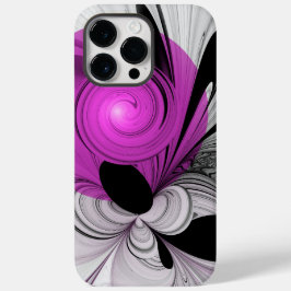 Abstraktes Schwarzes Grau mit Magenta Fraktal Kuns Case-Mate iPhone 14 Pro Max Hülle